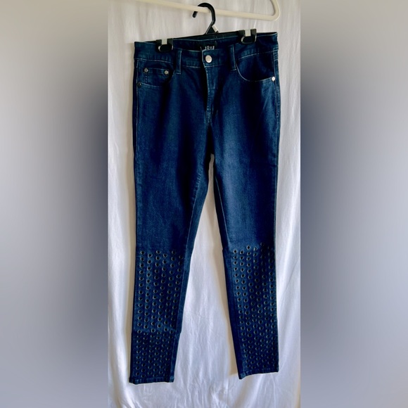 Joseph Ribkoff Signature Jeans with lower leg cut out detail. - Picture 1 of 9